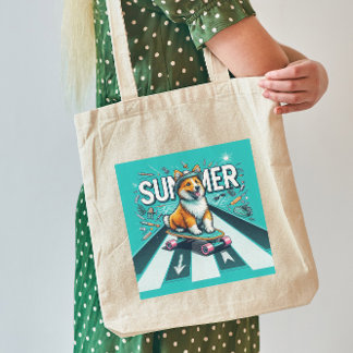 Lycklig Doggo Summer Tote Bag Tygkasse