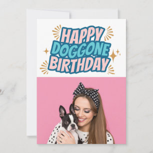 Lycklig Dogur Birthday Anpassningsbar Photo Greeti Julkort