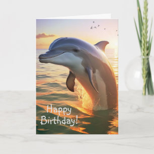 Lycklig Dolphin Birthday Card Kort