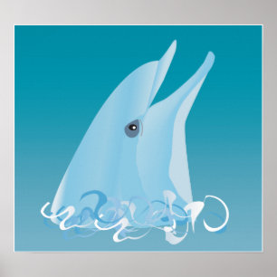 Lycklig Dolphin Poster