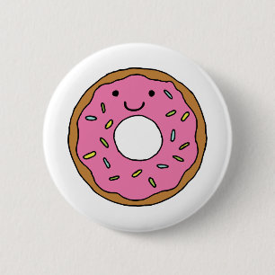 Lycklig Donut Graphic Color Rosa Donut Clipart Knapp