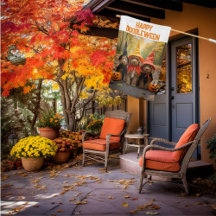 Lycklig Doodleween House Flagga