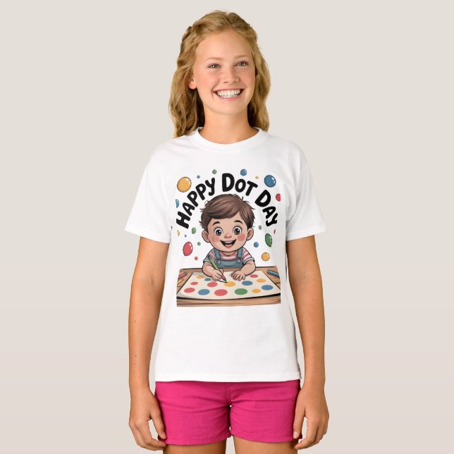 Lycklig Dot Day 15 september Groovy Smile Ansikte  T Shirt (Hel framsida)