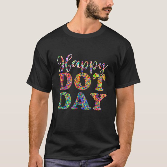 Lycklig Dot Day Colorful designad Punts T Shirt (Framsida)