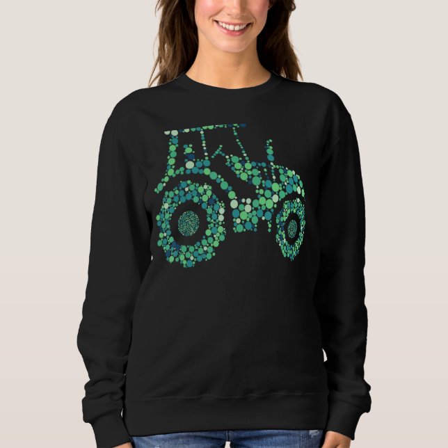 Lycklig Dot Day Cute Dot Tractor T Shirt (Framsida)