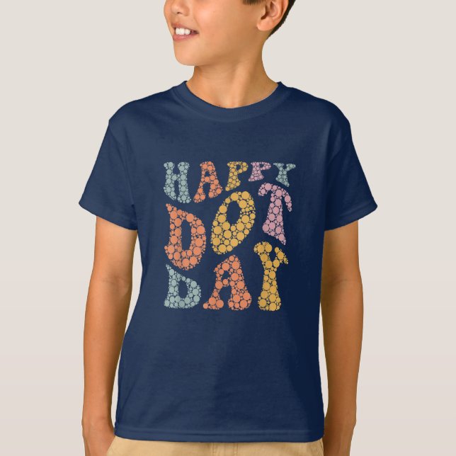Lycklig Dot Day-färgämnet T Shirt (Framsida)