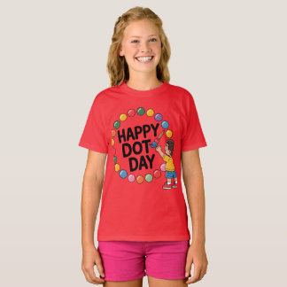 Lycklig Dot Day Funny Colorful Polka dots Kids Shi T Shirt