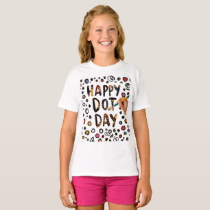Lycklig Dot Day Groovy Kids Kreativ Roligt Art-Shi T Shirt