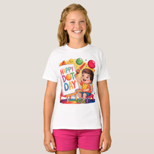 Lycklig Dot Day Smile Ansikte för pojkar och flick T Shirt