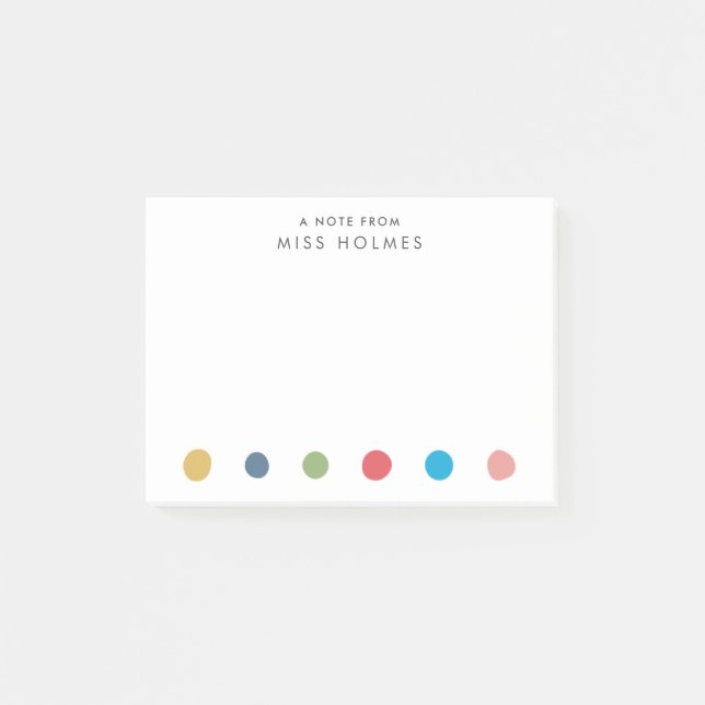 Lycklig Dots Personlig Teacher Post-it Notes Block (Framsida)