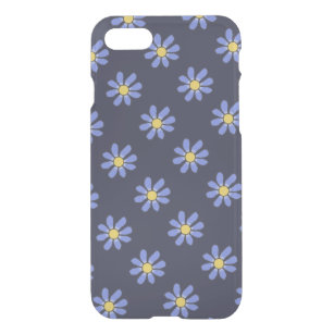 Lycklig dragit blåa blommormönster på någon färg iPhone 7 skal