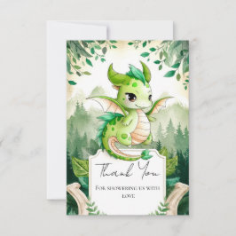 Lycklig Dragon Baby Shower Tack Kort