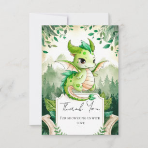 Lycklig Dragon Baby Shower Tack Kort