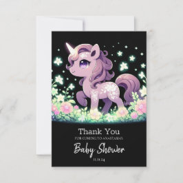 Lycklig Dreamy Unicorn Baby Shower Tack Kort