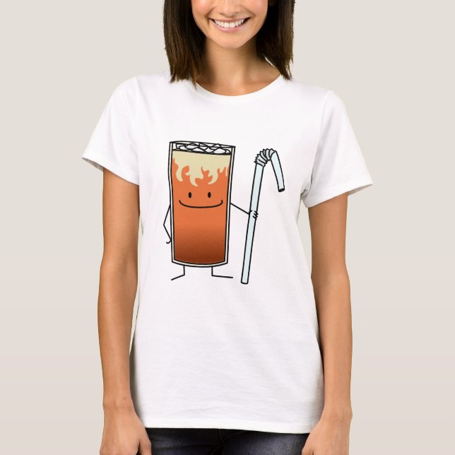 Lycklig drink Thailand för thailändsk Iced Tea & Tee Shirt (Framsida)