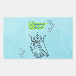 Lycklig drottning. rektangulärt klistermärke