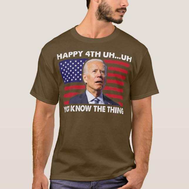 Lycklig, du känner Sak 4:e juli lustigt T Shirt (Framsida)