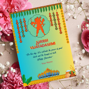 Lycklig Dussehra Vijayadashmi Card Kort