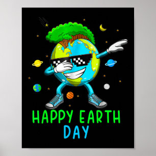 Lycklig Earth Day 2024 Lättdag Kids Småbarn Poster