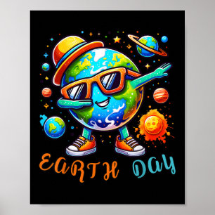 Lycklig Earth Day 2024 Lättdag Kids Småbarn Poster
