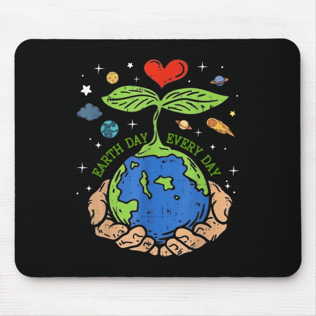 Lycklig Earth Day 2024 Spara Vår planet Cute Earth Musmatta (Framsidan)