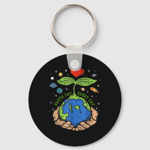 Lycklig Earth Day 2024 Spara Vår planet Cute Earth Nyckelring