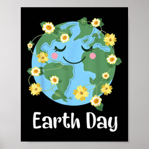 Lycklig Earth Day 2025 Cute Earth Day Kids Småbarn Poster