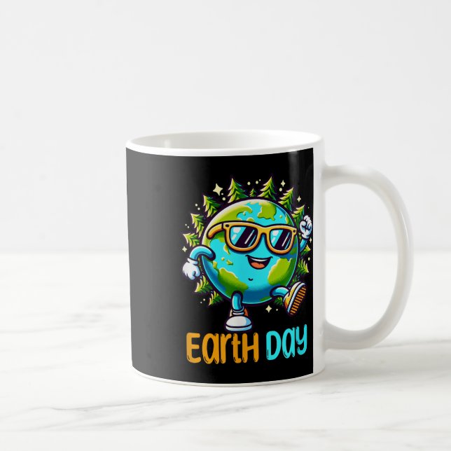 Lycklig Earth Day 2025: Lunj Earth Day Kids Småbar Kaffemugg (Höger)