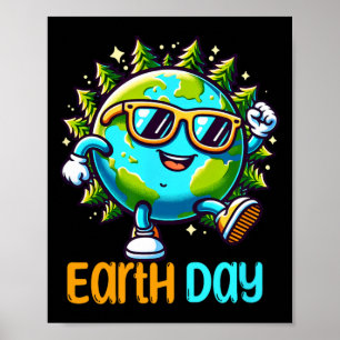 Lycklig Earth Day 2025: Lunj Earth Day Kids Småbar Poster