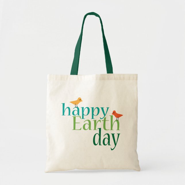 Lycklig Earth Day Bag Bag Tygkasse (Framsidan)