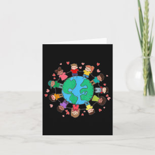 Lycklig Earth Day Children Värld runt Kort