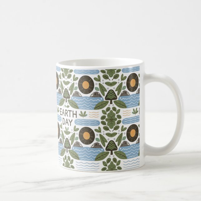 Lycklig Earth Day Gift Kaffemugg (Höger)