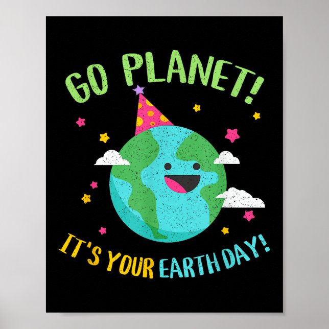 Lycklig Earth Day Go Planet Funny Science Teacher  Poster (Framsidan)