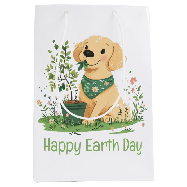 Lycklig Earth Day Golden Retriever Hund  (Framsidan)