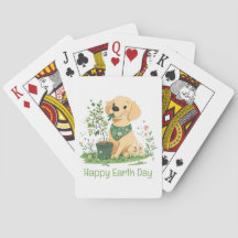Lycklig Earth Day Golden Retriever Hund 