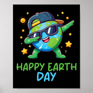 Lycklig Earth Day Lundny Earth Day Kids Småbarn Bo Poster