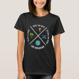 Lycklig Earth Day Plant Träd Clean Seas Spara Bes T Shirt