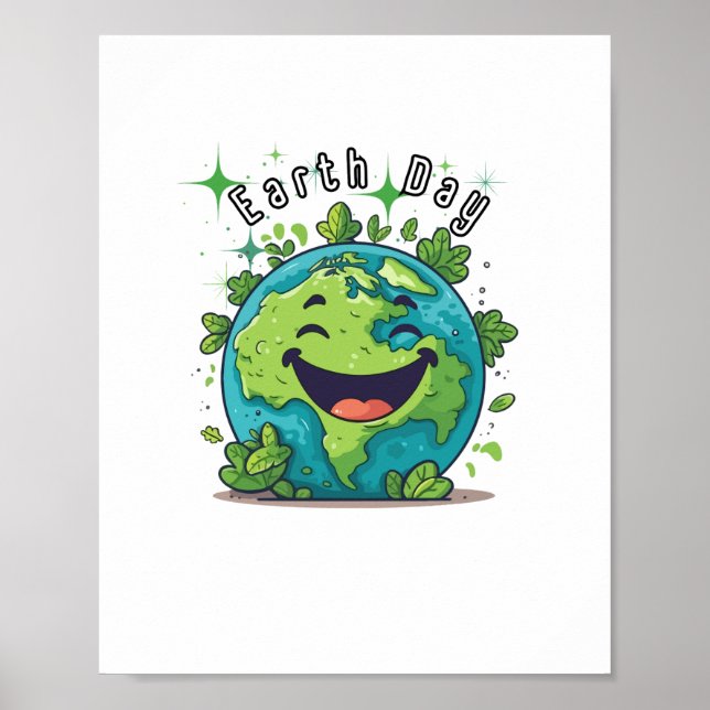 Lycklig Earth Day Poster-Eco Helgdag Gift Poster (Framsidan)