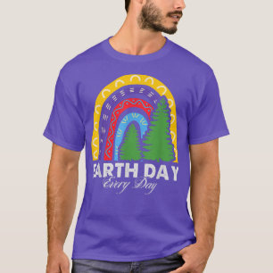 Lycklig Earth Day Rainbow Cute Earth Älskare Kids  T Shirt