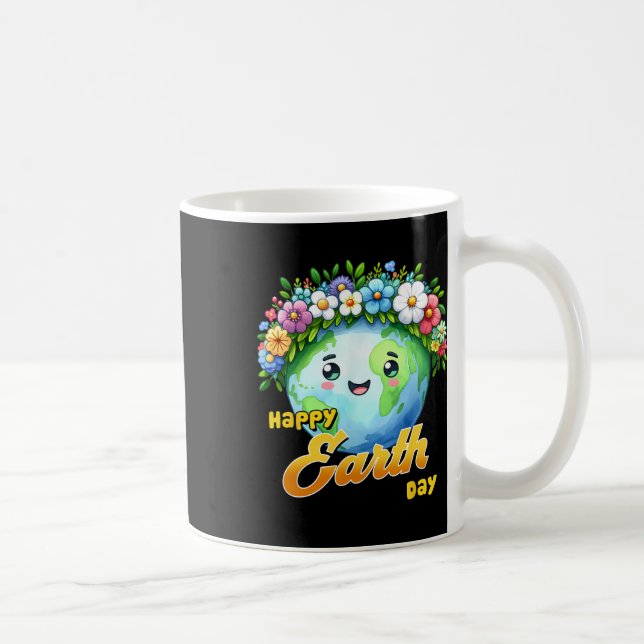 Lycklig Earth Day Rainbow Shirt Earth Day 2025 Kid Kaffemugg (Höger)