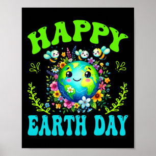 Lycklig Earth Day Shirt Cute Earth Day 2025 Manar Poster