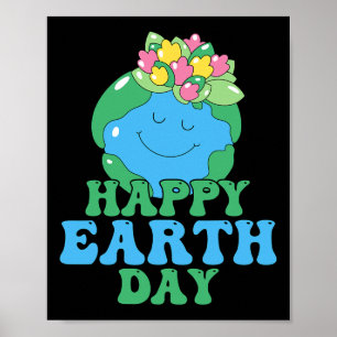 Lycklig Earth Day Shirt Cute Earth Day Manar Women Poster