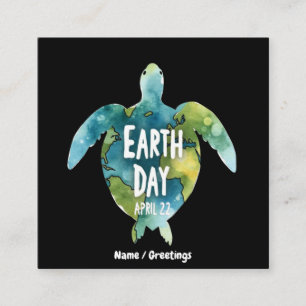 Lycklig Earth Day Spara The Earth and Spara The Tu Fyrkantigt Visitkort