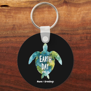 Lycklig Earth Day Spara The Earth and Spara The Tu Nyckelring