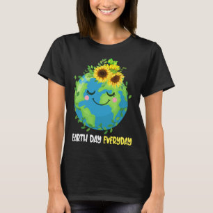 Lycklig Earth Day Varje dag, 2023 Earth Solros Spa T Shirt