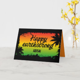 Lycklig Earthstrong Rasta Birthday Hälsning Kort