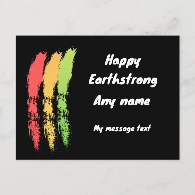 Lycklig Earthstrong Reggae Birthday Card Vykort (Framsida)