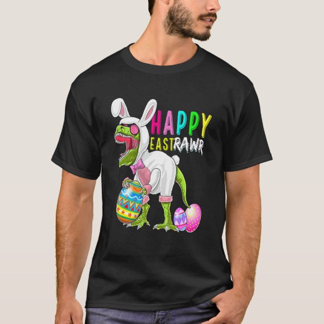 Lycklig Eastrawr Bunny T Rex Dinosaur Påsk 2022 Co T Shirt (Framsida)