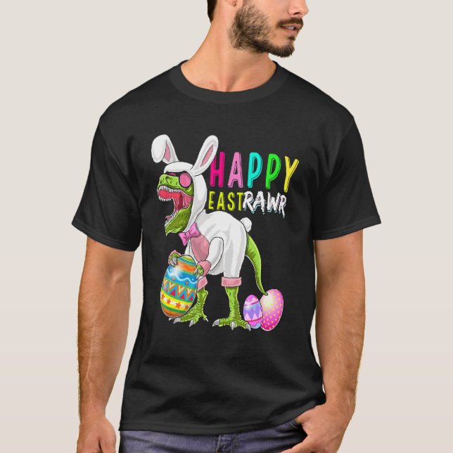 Lycklig Eastrawr Bunny T Rex Dinosaur Påsk 2022 Co T Shirt (Framsida)