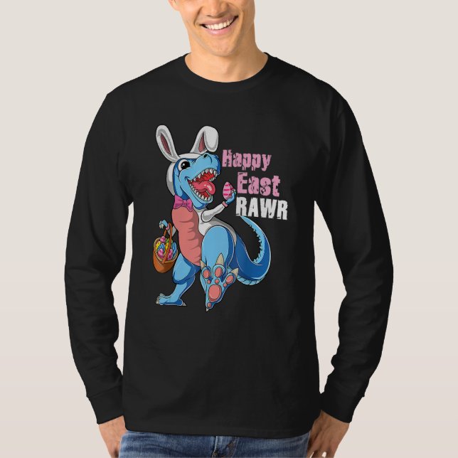 Lycklig EastRawr Bunny T rex Dinosaur Påskägg Cos T Shirt (Framsida)